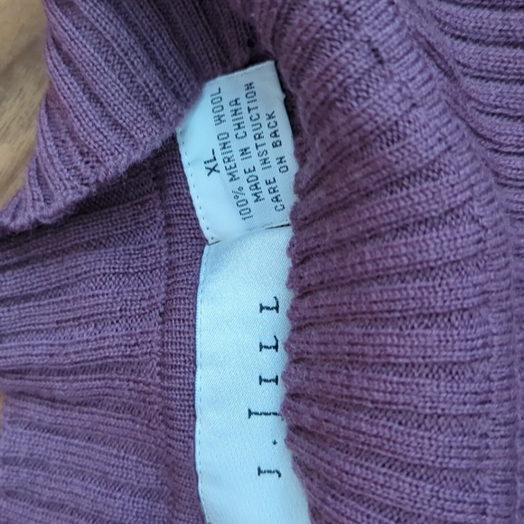 J. Jill Purple 100% Merino Wool Short Sleeve Sweater - Picture 4 of 7